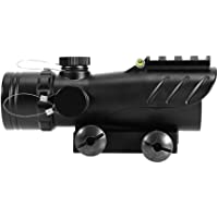 Big Dragon ACOG Airsoft Red Dot 5 Intensity Red Sight con Burbuja y Trineo Superior- Aluminio (Negro)